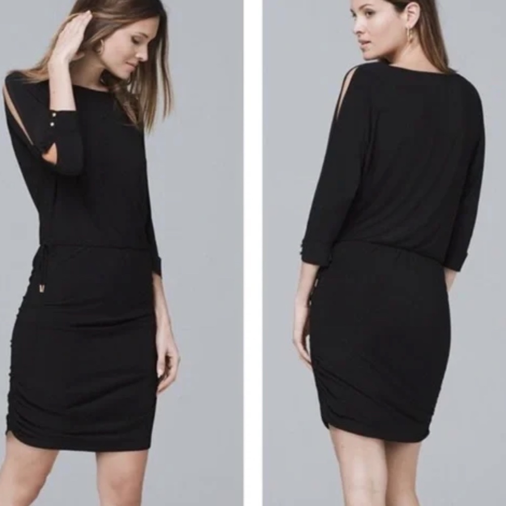 WHBM Dolman-Sleeve Black Blouson Dress